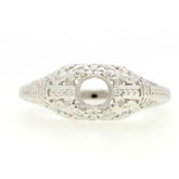 Sterling Silver Semi Mount Ring Setting Round RD 6x6mm Art Deco Style L054R054 - 6 - Syzjewelry